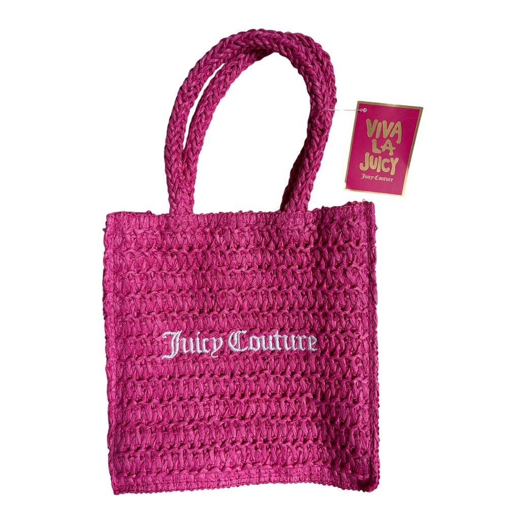 NWT Juicy Couture "Viva La Juicy" Woven Tote (Hot Pink)